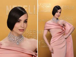 Sofia Carson and Millie Bobby Brown wear Chopard to the 31st SAG Awards in Los Angeles