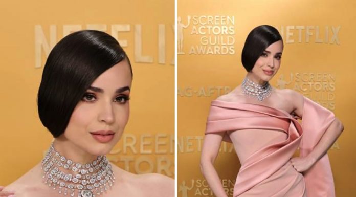 Sofia Carson and Millie Bobby Brown wear Chopard to the 31st SAG Awards in Los Angeles